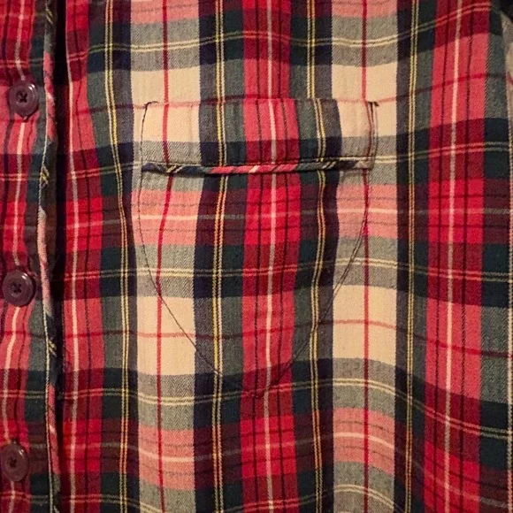 The Great Sleep Red Plaid Sleep Dress Nightgown Maxi Dress Long Sleeve SZ 2 M